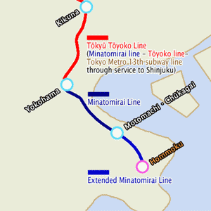 The extended Minatomirai line.