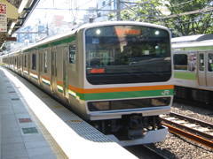 The Shōnan-Shinjuku line train.